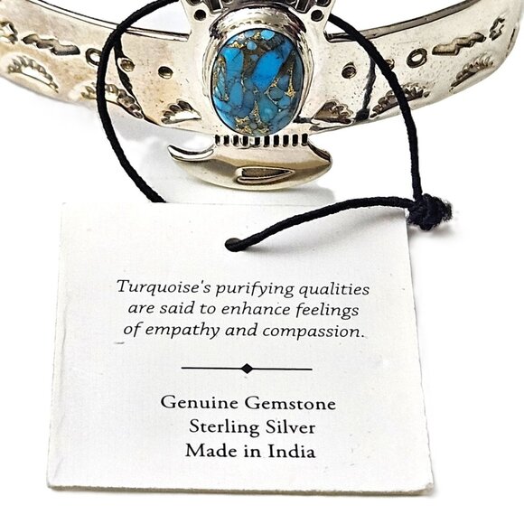 Solid Sterling Silver Women’s Turquoise Cuff Bracelet – NWT – Gift Box Included - Picture 8 of 8